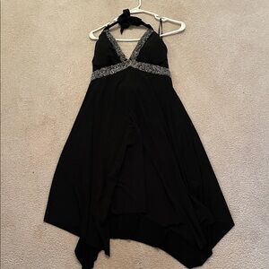 I.N. Studio Black Dress with Subtle Silver Details